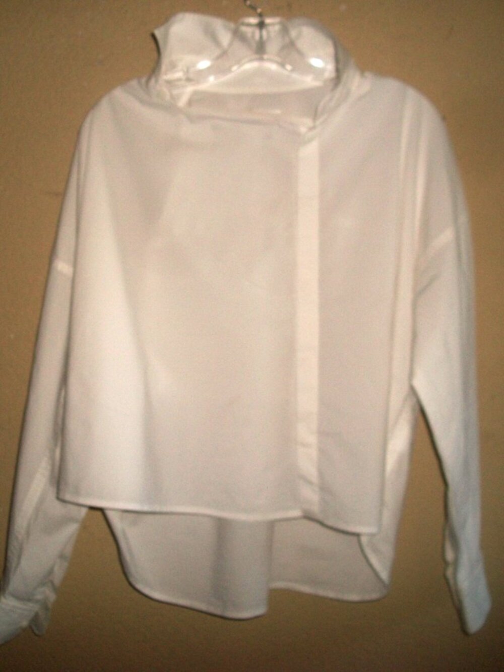 Crisp White European Avant Garde Long Sleeve Blouse by Samuel Drira for JNBY
